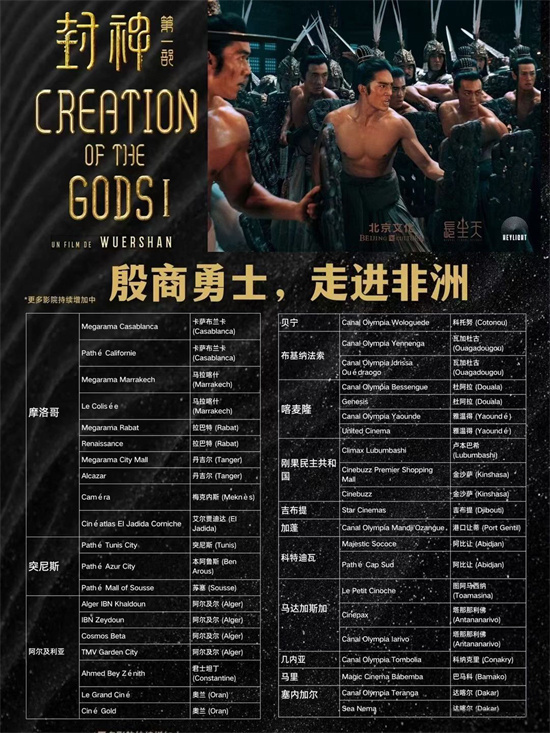 殷商勇士走进非洲!《封神》将在摩洛哥等多国上映 殷商勇士走进非洲!《封神》将在摩洛哥等多国上映