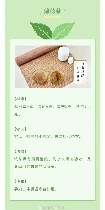 夏季防暑喝点啥 推荐这款薄荷茶