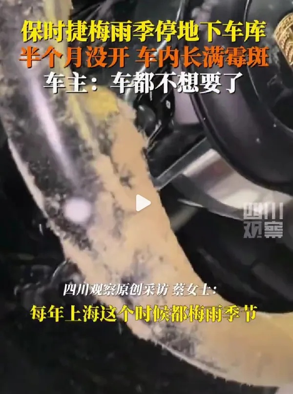 停地库半个月,保时捷车内发霉了!还有车方向盘长出小蘑菇? 停地库半个月,保时捷车内发霉了!还有车方向盘长出小蘑菇?
