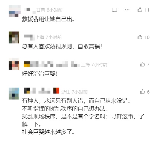 沪一女子违规翻越围墙,还指责救援人员救援不及时?网友怒了! 沪一女子违规翻越围墙,还指责救援人员救援不及时?网友怒了!