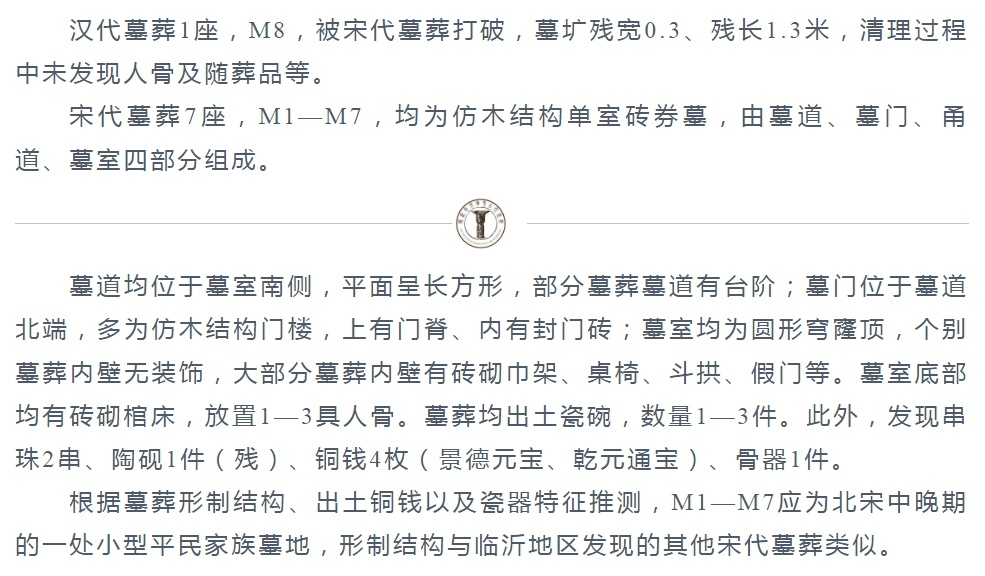 临沂市兰山区发现一批汉代、宋代古墓！