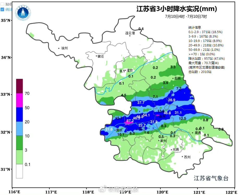 升级!南京气象台发布暴雨黄色预警 升级!南京气象台发布暴雨黄色预警