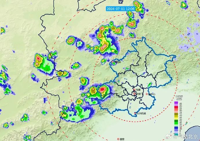 分散性雷阵雨+7级左右短时大风+小冰雹！北京6区发布雷电预警——