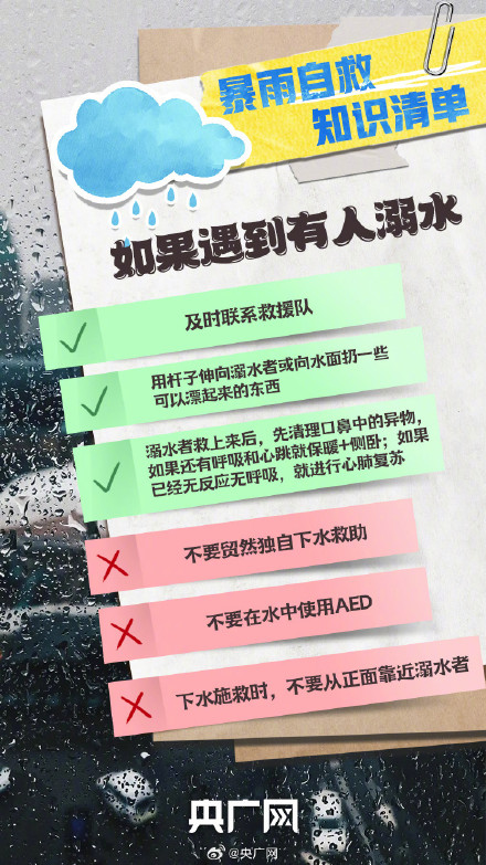 学习！暴雨自救知识清单