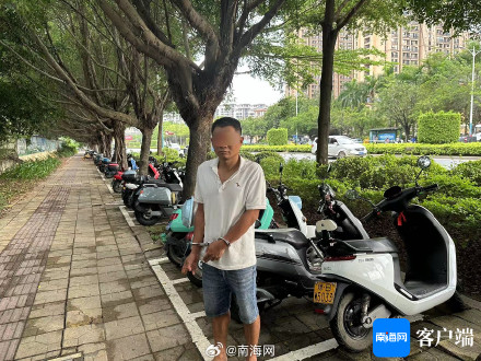 男子盗电动车电池132块被抓 三亚警方破获系列盗窃案