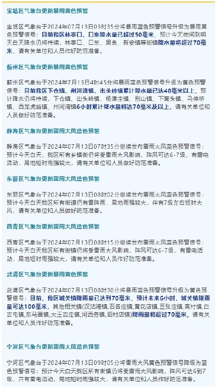 雷电+暴雨+大风！天津最新预警！这些地方雨很大