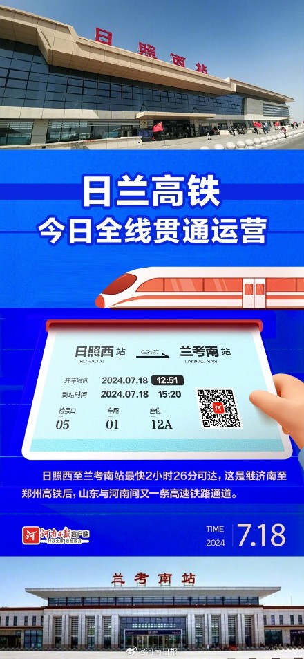 通车!日照到兰考通高铁了 通车!日照到兰考通高铁了