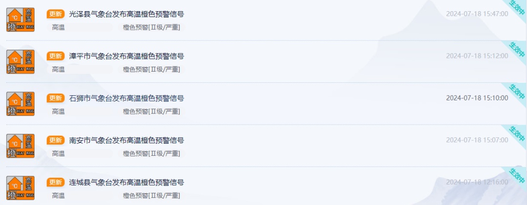 高温预警连发!福州局部超过41℃!福建未来天气...... 高温预警连发!福州局部超过41℃!福建未来天气......