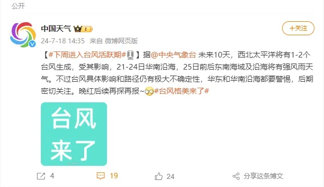 42.4℃！福州紧急预警！下周或有2个台风……