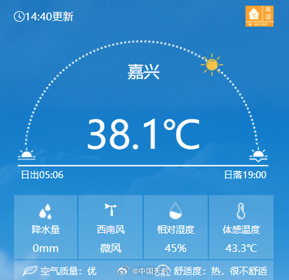 被“热浪”环绕!浙江大面积体感温度超40℃ 被“热浪”环绕!浙江大面积体感温度超40℃