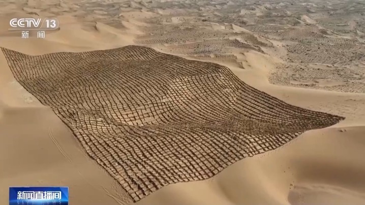 穿上“格子衫”、用上生物“面膜”……防风固沙有了新科技