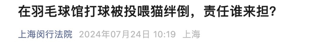 “男子被流浪猫绊倒”案再审宣判：投喂者担责20%
