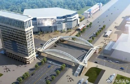 北京:朝阳大悦城路口过街天桥年底投用,人车分流 北京:朝阳大悦城路口过街天桥年底投用,人车分流