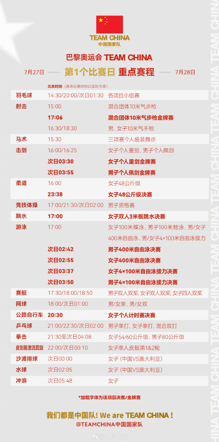 加油！中国队射击跳水冲击首金