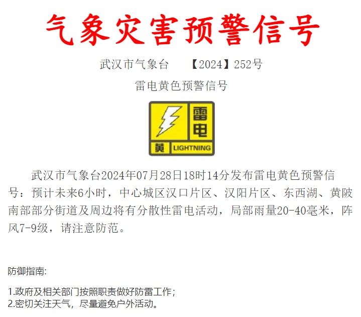 暴雨、雷电、大风马上要来！明起，武汉高温回归、轮渡复航