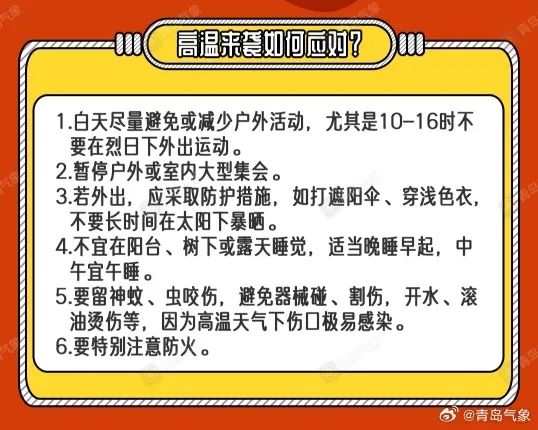 局部最高温39℃!刚刚,青岛多地发布高温橙色预警、雷电黄色预警!注意防范…… 局部最高温39℃!刚刚,青岛多地发布高温橙色预警、雷电黄色预警!注意防范……