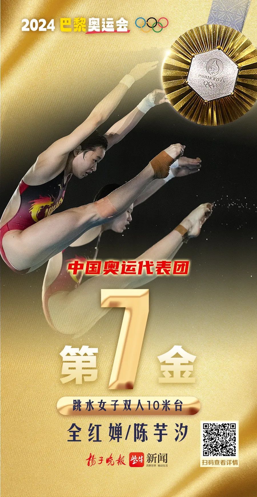 全红婵陈芋汐摘金！“最有把握的金牌”