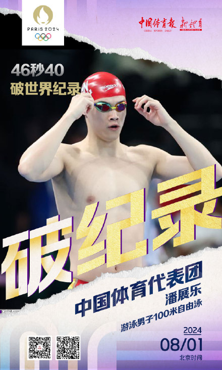 潘展乐打破男子100米自由泳世界纪录