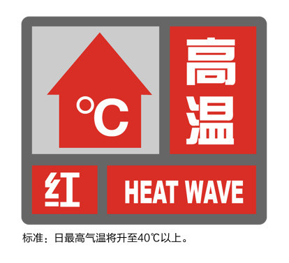 上海发布今年首个高温红色预警 上海发布今年首个高温红色预警