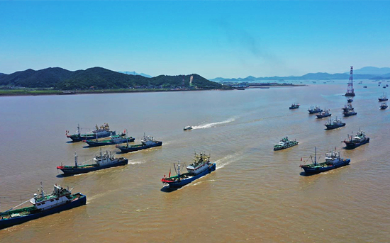 我国东海部分开渔 江浙沪各地近万艘渔船出海捕捞