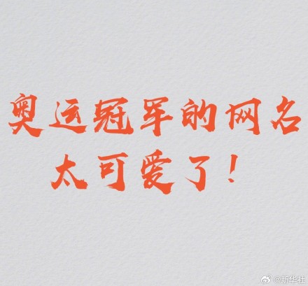 奥运冠军的网名太可爱了