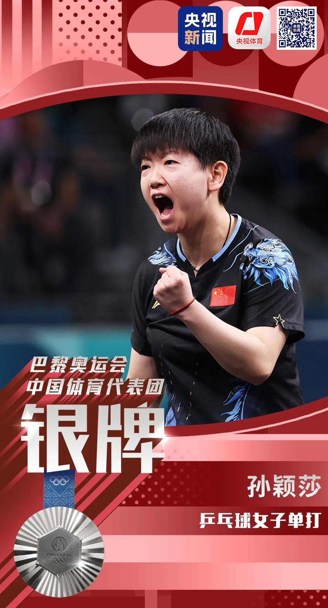 祝贺中国队！陈梦金牌，孙颖莎银牌
