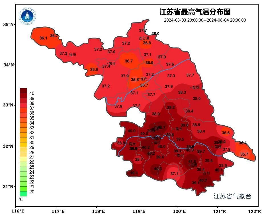 41℃！江苏红到发紫！这里还下了小冰雹？