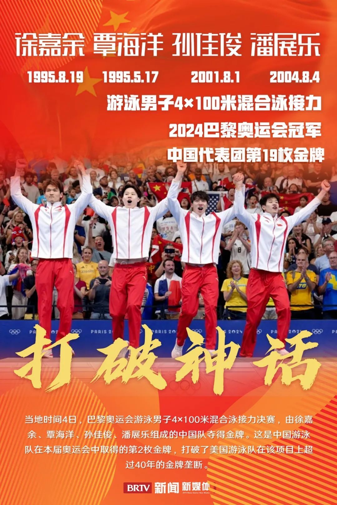 第19金！这是最有力的回击！打破美国40年垄断，中国游泳，