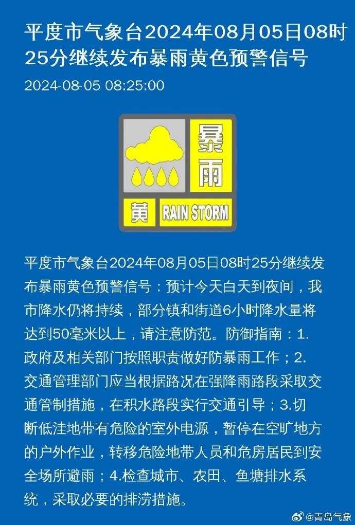 短时强降水＋阵风10级！刚刚，青岛两地发布暴雨预警