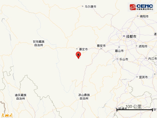 四川甘孜州泸定县发生3.1级地震