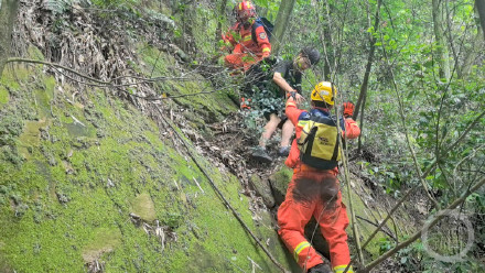 男子夜爬缙云山迷路被困悬崖半坡处