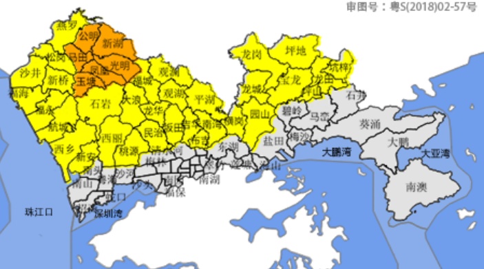 雨雨雨!深圳分区暴雨橙色预警生效 雨雨雨!深圳分区暴雨橙色预警生效