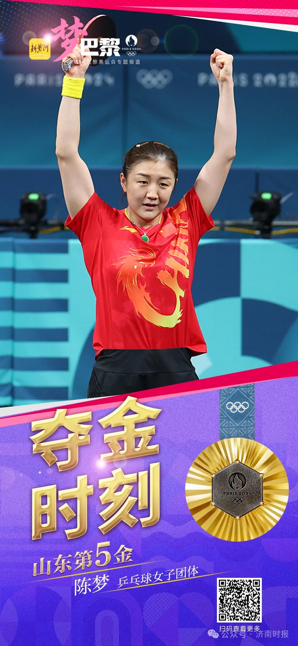 陈梦，成为山东奥运“多金王”