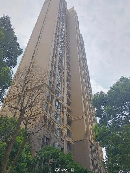 长沙两个小孩在33层向下抛砖头 所幸无人受伤！