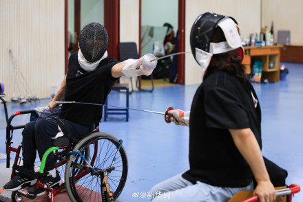 中国运动员挥汗集训备战巴黎残奥会