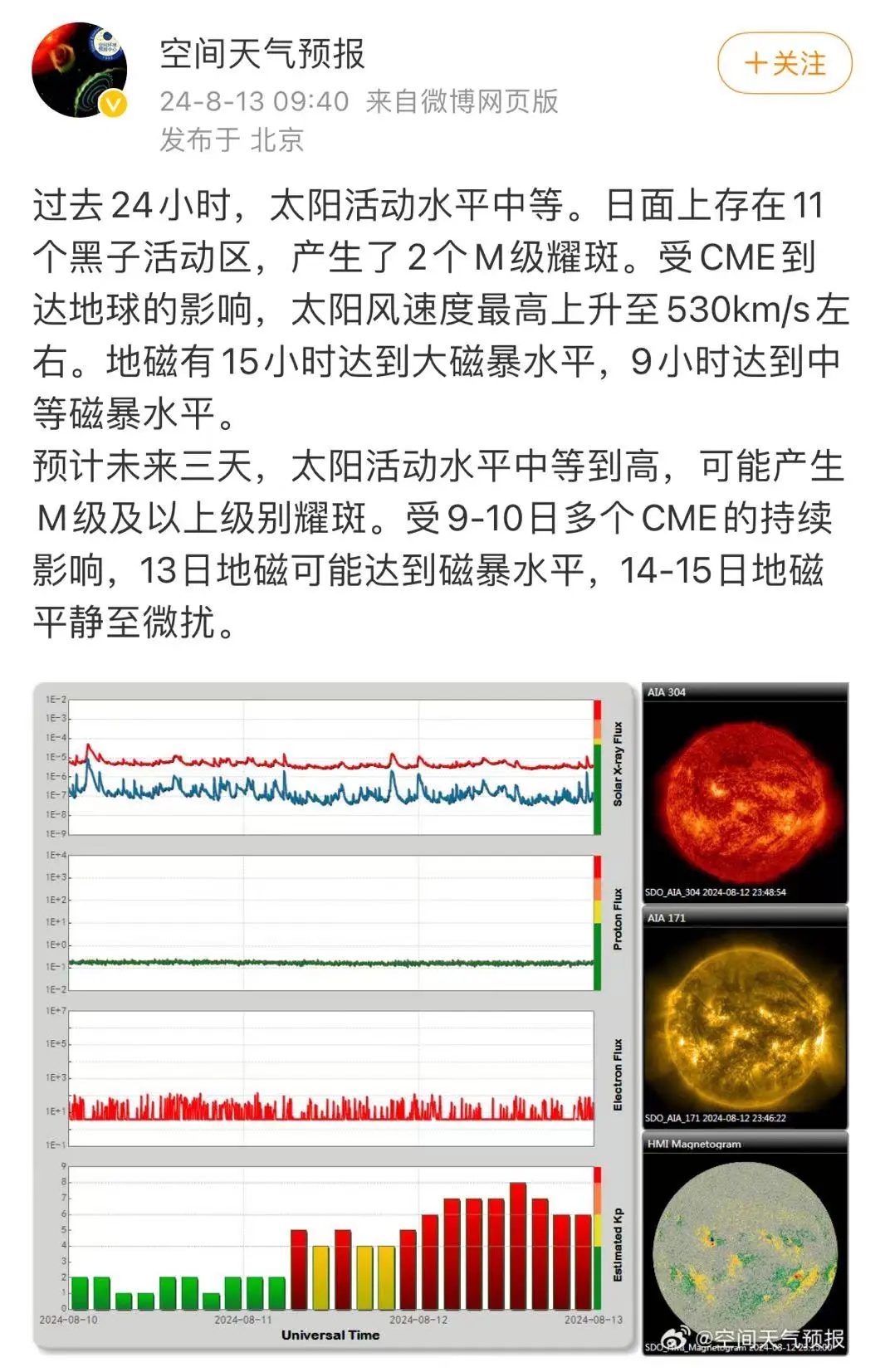 大地磁暴来袭！未来几天请注意