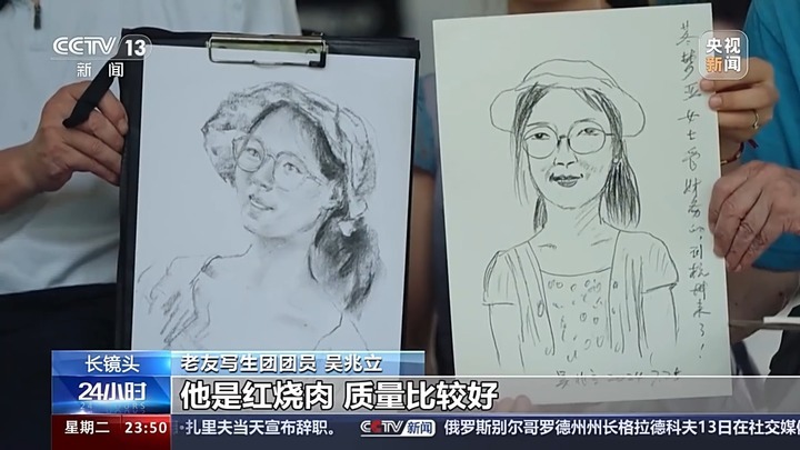 西湖边“老友”写生团出圈 网友评价：“杭州第十一景”