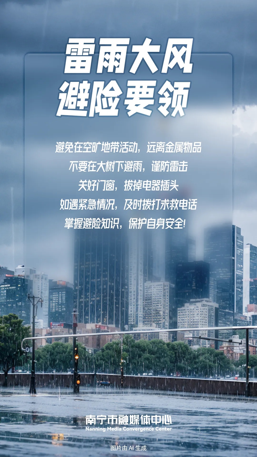 雷电+暴雨!南宁拉响暴雨红色预警,注意防范! 雷电+暴雨!南宁拉响暴雨红色预警,注意防范!