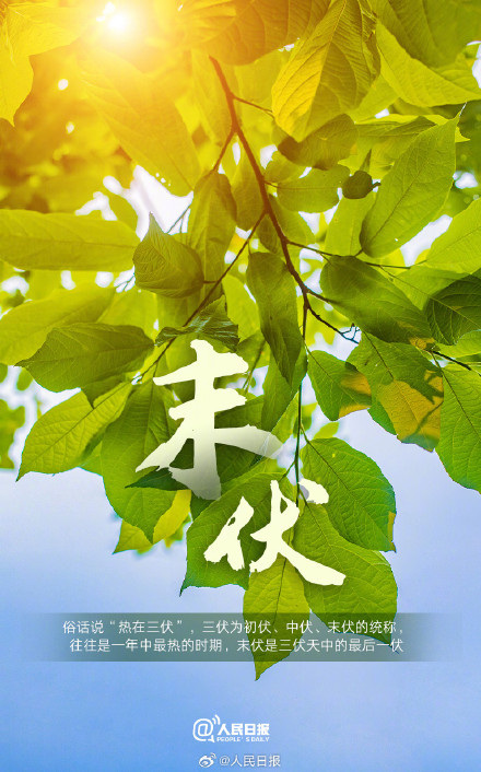 今日末伏,三伏天快过去了 今日末伏,三伏天快过去了