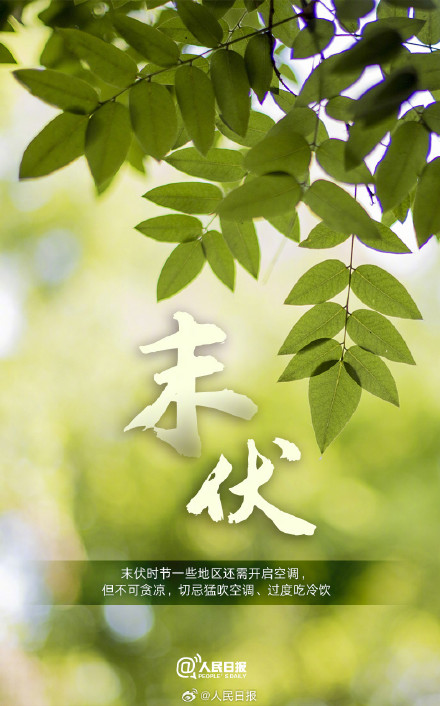 今日末伏,三伏天快过去了 今日末伏,三伏天快过去了