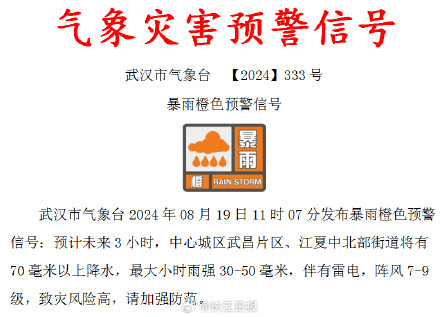 下暴雨了！武汉这些片区要注意