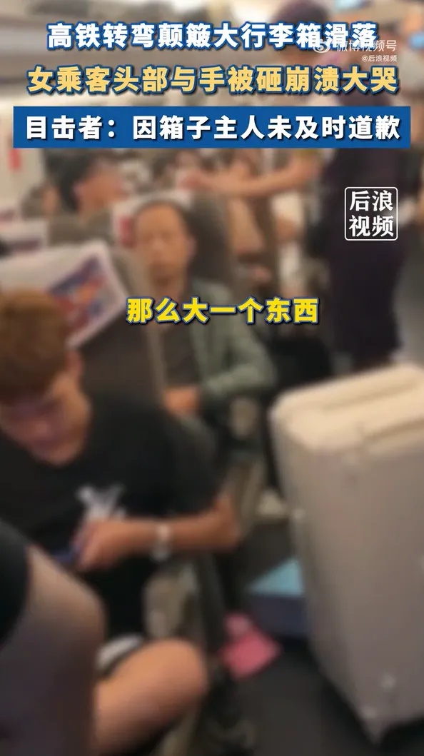 高铁惊魂！女子遭超大行李箱砸头，官方通报