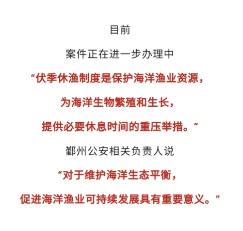 禁止!浙江一夜间13人落网,当场查扣7万公斤 禁止!浙江一夜间13人落网,当场查扣7万公斤