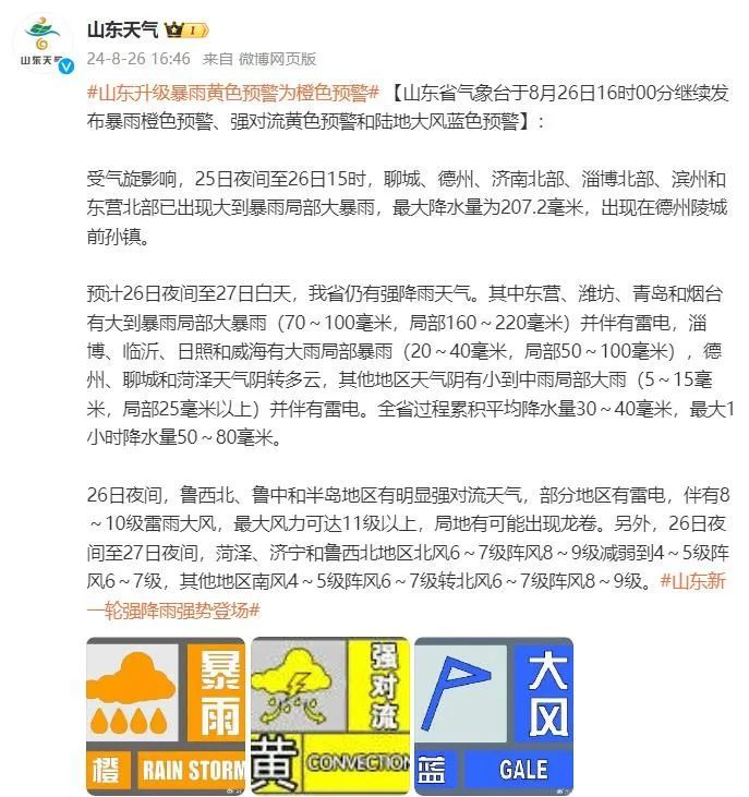 多预警齐发！青岛有大到暴雨局部大暴雨，强降雨主要集中在……