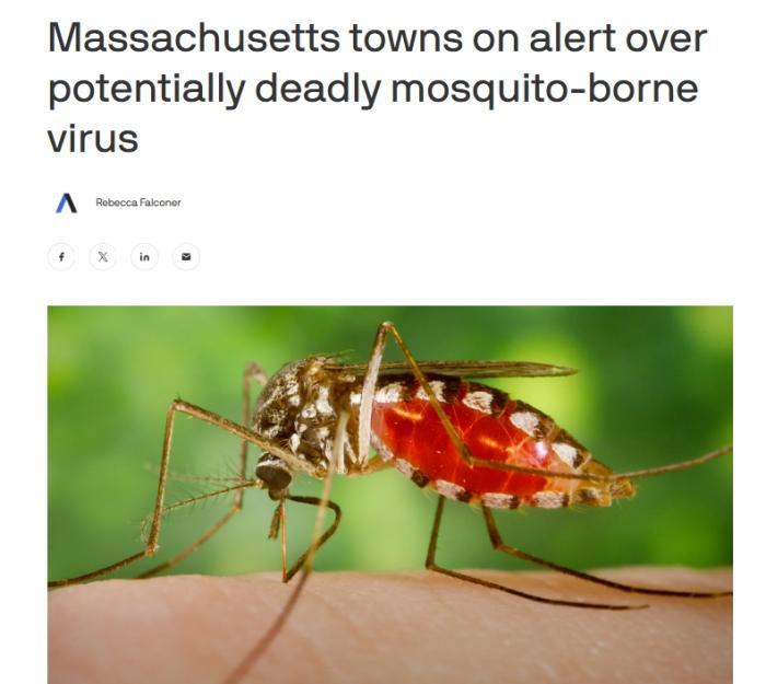 死亡率达30%!美国现东方马脑炎病例 四地处于“高风险” 死亡率达30%!美国现东方马脑炎病例 四地处于“高风险”