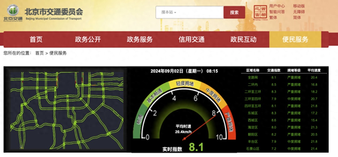 北京交通已达严重拥堵 部分地铁站口将临时封闭