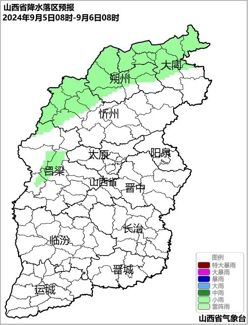 未来三天，山西北中部多降水天气