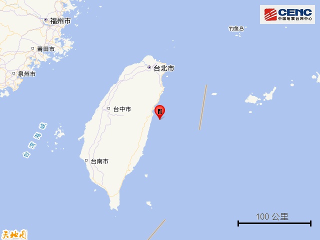 台湾花莲县海域发生地震