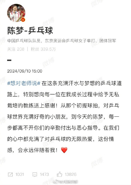 奥运健儿发博感谢老师和教练