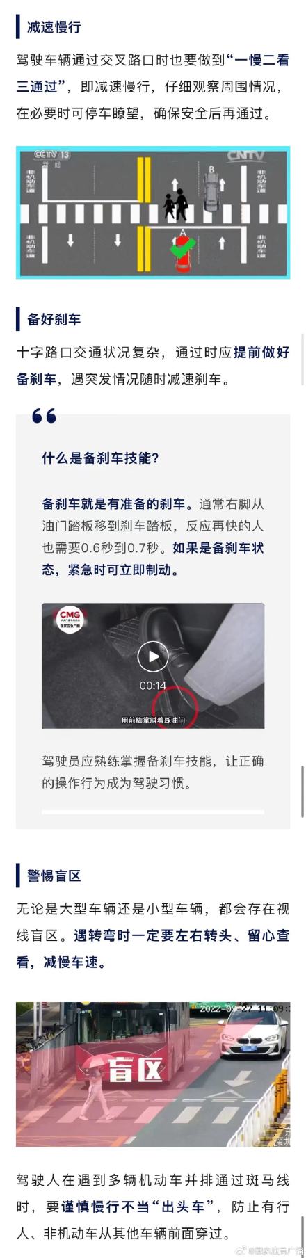 路口行车,这样做更安全! 路口行车,这样做更安全!
